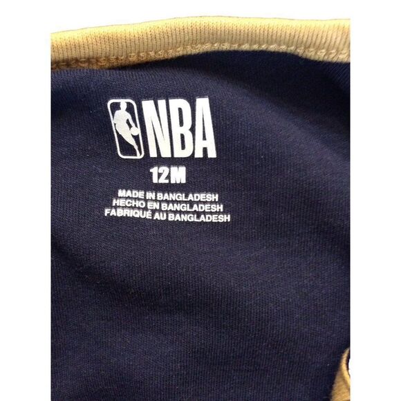 Nba Baby Boy 3 Piece Set Of Onesies 12 Months Grey Gold Navy White Cotton - Picture 8 of 8